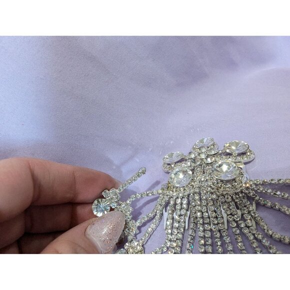 Bridal Rhinestone Hair Comb Veil (damaged see pictures) - Picture 2 of 3